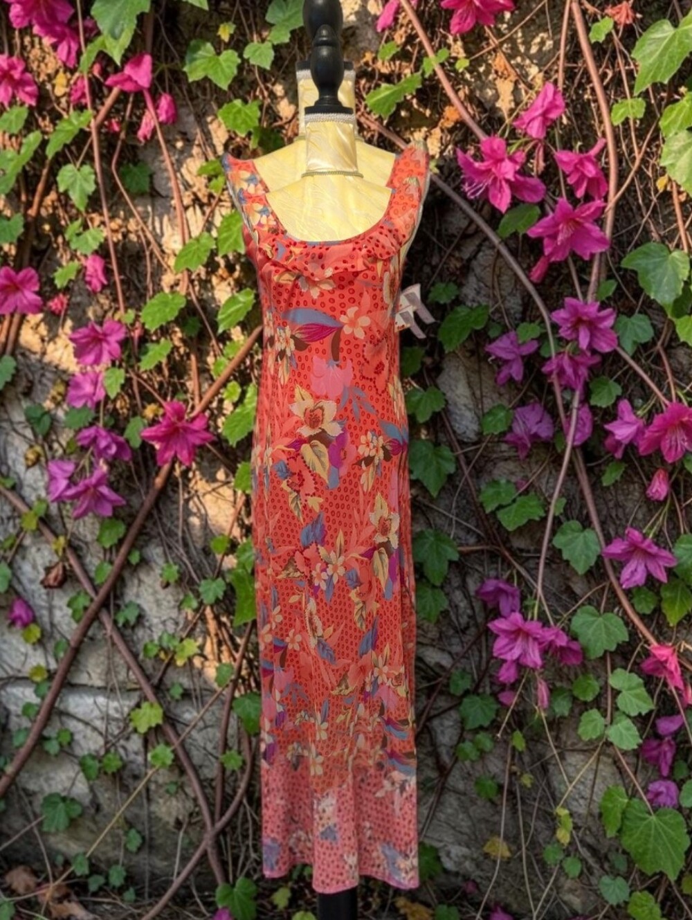 NWT Coral Floral Sleeveless Maxi Dress